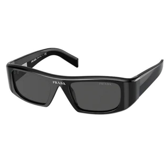 NEW PRADA PR20WS WOMEN SUNGLASSES PR 20WS 1AB5S0 BLACK RECTANGLE PRADA SPR 20WS - Picture 5 of 7